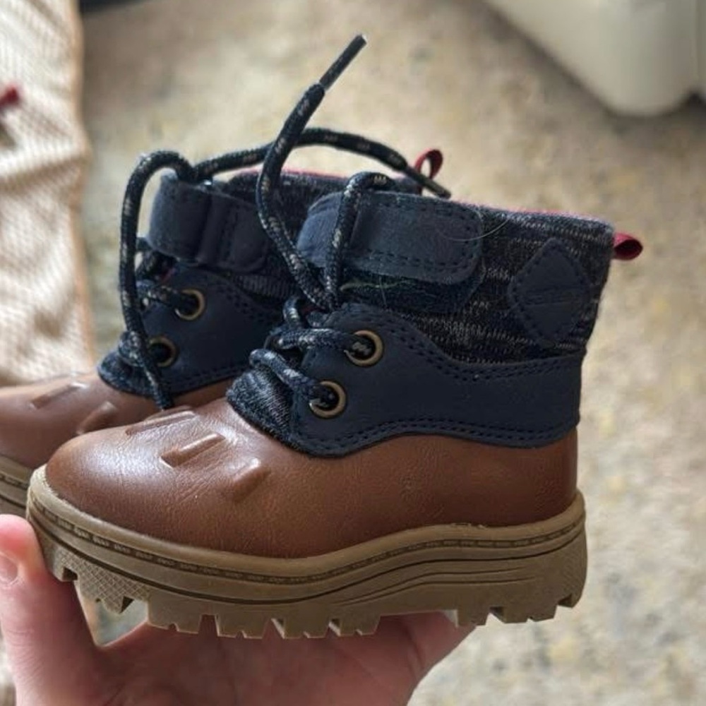 Carters Little Boy Brown and Blue Boots